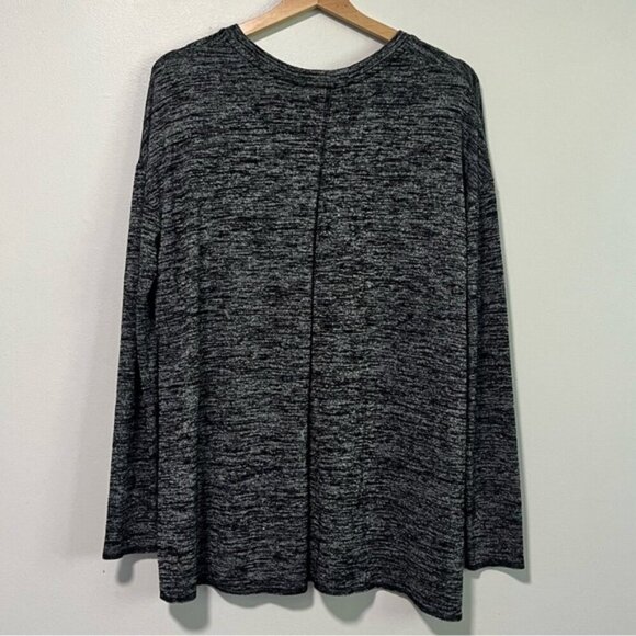 Wilfred Free Heathered Black Long Sleeve V-Neck Top - Size S - Picture 5 of 11